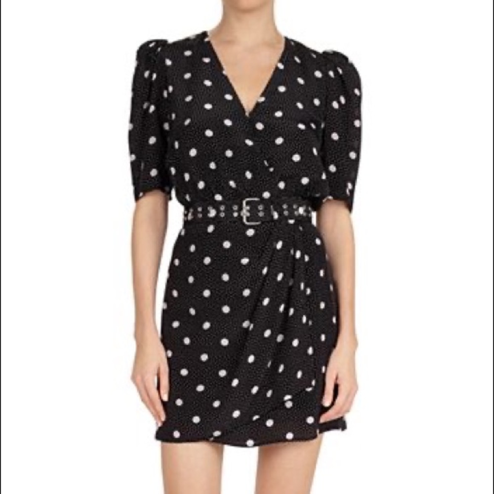 Kooples Moonlight Dots belted mini dress BNWT